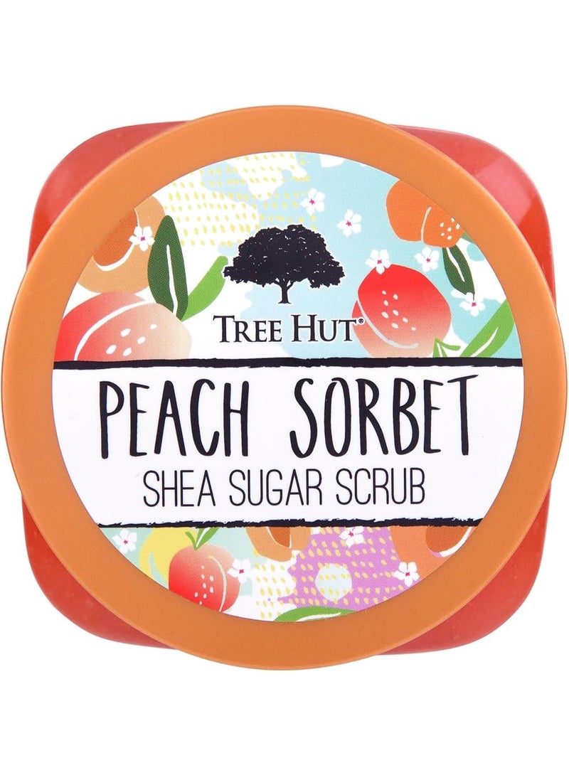 تري هت مقشر سكر الشيا بنكهة سوربيه الخوخ، مقشر فائق الترطيب والتقشير للعناية الأساسية المغذية بالجسم 510 غرام - Image 1